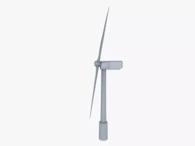 Wind Turbine Low-poly 3D model 3