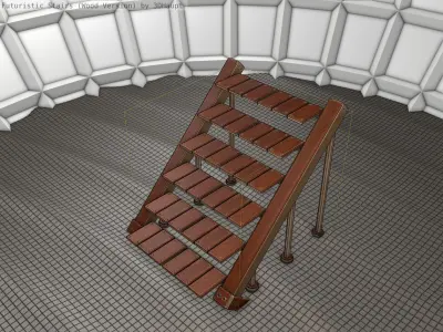 Wood Stairs - Construction Element 16 Low-poly 3D model