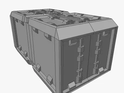 Cargo 03 sci-fi low poly Low-poly 3D model