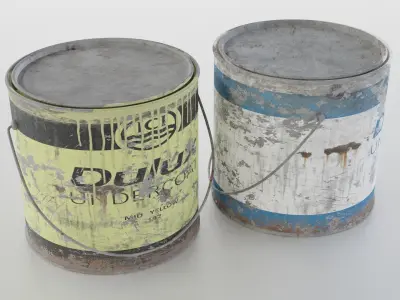 Old Paint Tins - Low-poly PRB  Low-poly 3D model
