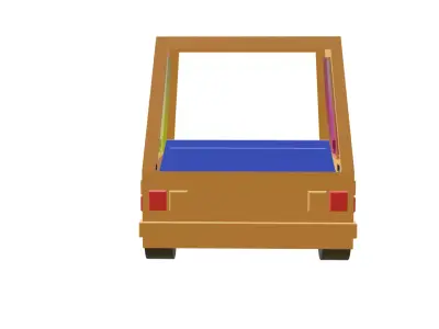 Cartoon Low Poly City Car  Stylized Cartoonic Toy Car 3D model