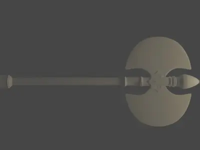 Realistic Dabble Blade Axe Design 3D model