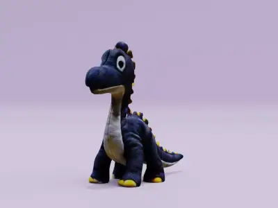Dinosaur Plush Toy Free low-poly 3D model