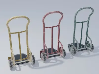 Industrial Dolly 4K and 2K Textures Low-poly 3D model
