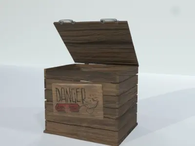 crates wooden Low-poly 3D model