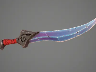 Stylized Cristal Blade 01 Low-poly 3D model
