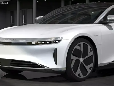 Electric Luxury Sedan Lucid Air Rigged 3D model