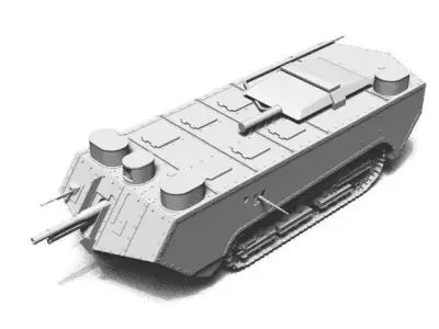 Char de rupture Saint Chamond 3D model