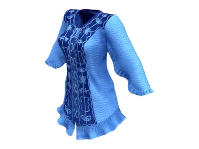 Historic Traditional Lace Up Pirate Tunic Top Low-poly 3D model