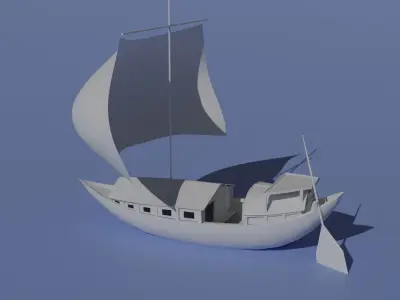 Paltai ancient houseboat of Bangladesh and India  Free low-poly 3D model
