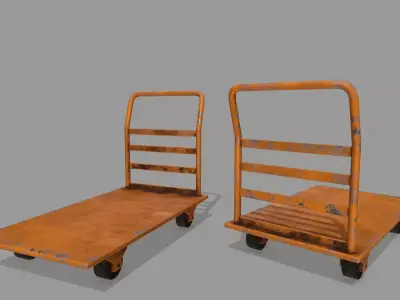 Trolley hand truck Low-poly 3D model shop