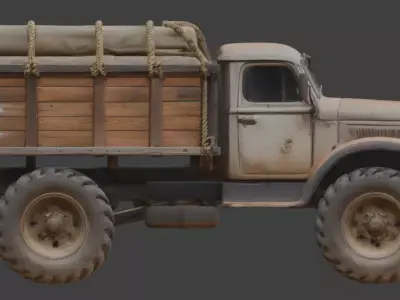 Frontier Desert Transport Truck Low-poly 3D model
