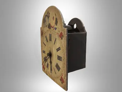 Antique Wall Clock Lackschilduhr Low-poly 3D model