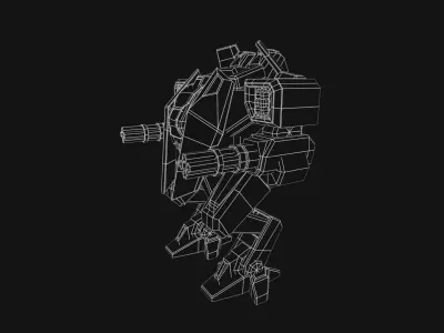 Mech liberator Low-poly 3D model