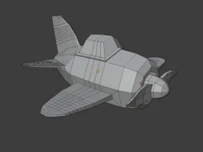 Lowpoly Airplane flying in sky Low-poly 3D model