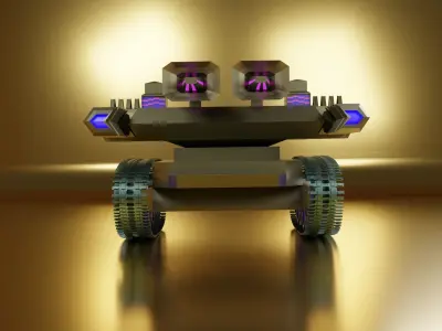 Low Poly Tank robot Low-poly 3D model