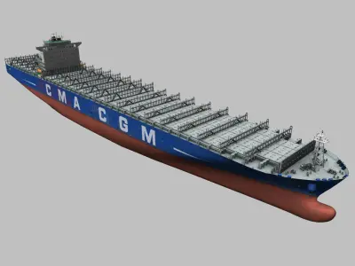 Container ship (New Panamax) + VTEL 3D model