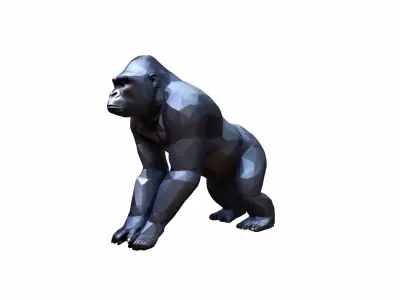 Portrait Powerful Dominant Gorilla 3d Render 3D model purchase