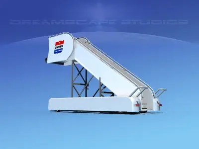 Airport Stairs United Airlines 3D model