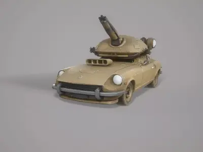 Car Armored Low-Poly Stylized Game-Ready  Low-poly 3D model
