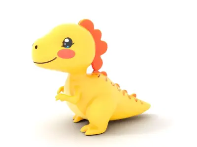 Cheerful Yellow Dinosaur model pack Low-poly 3D model