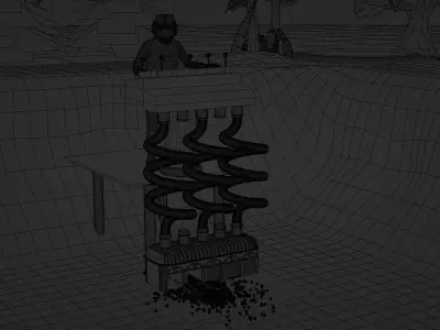 Filling Balls in a Toy House 3D model