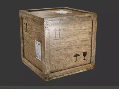 wooden crate PBR 4K Low-poly 3D model 7