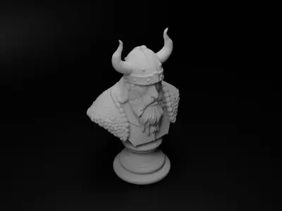 Viking Warrior Bust Chess 3D print model order