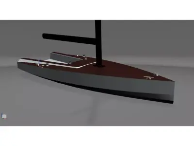 Sailing yacht hull surface 850 Free 3D model