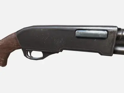 Remington Shotgun Low-poly 3D model