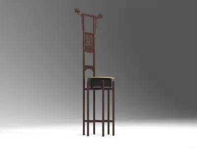 HUANGHUALI TOWEL RACK AND WASHBASIN 3D model