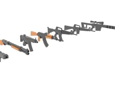 Low Poly Wepons Pack 1 Free low-poly 3D model
