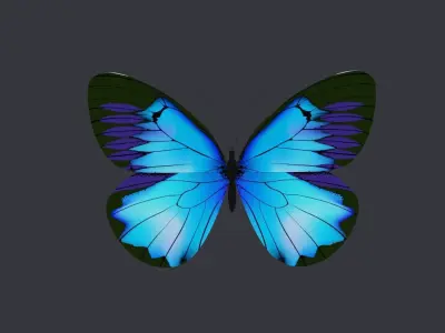 Blue Butterfly Free low-poly 3D model
