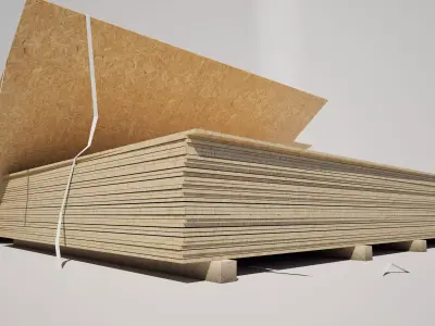 Wooden Flakeboard Stack  3D model