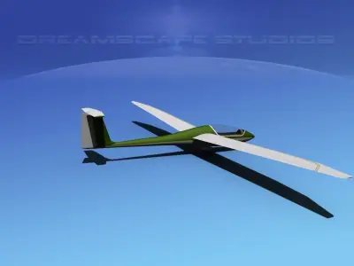 Venture Sailplane Low-poly 3D model 8