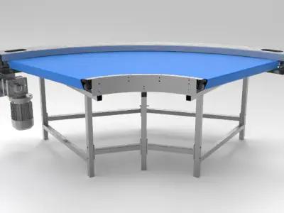 Curved belt conveyor 3D model