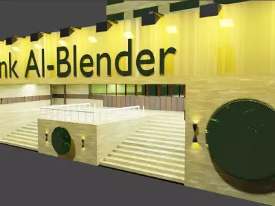 Bank Al-Blender  Modern Skyscraper 3D Model 3D model