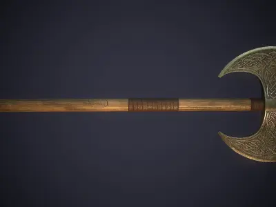 Celtic Axe - game ready model Low-poly 3D model