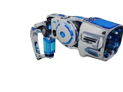 Cybernetic Arm with Glowing Joints 3D model