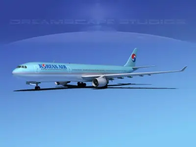 Airbus A330-300 Korean Air 3D model