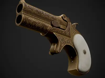 Remington Model 95 Double Deringer Low-poly 3D model