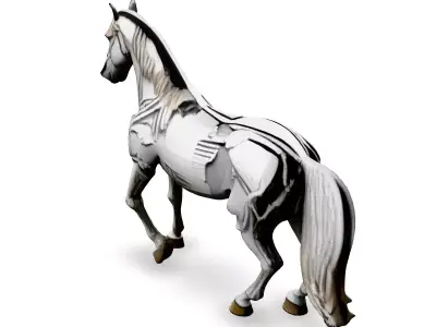 Robotic Horse SciFi Mechanical Stallion Low-poly 3D model