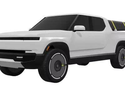 Pickup Truck Low-poly 3D model