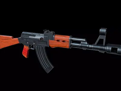 Stylized AK-47 Low-poly 3D model
