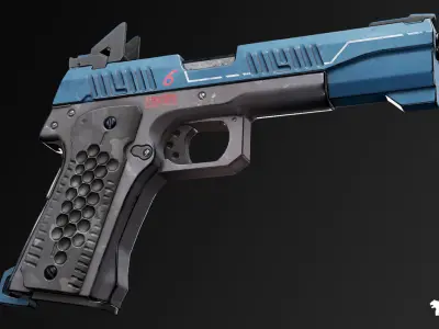 Cyberpunk Handguns Low-poly 3D model
