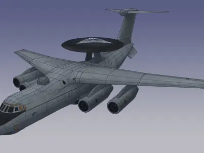 Russian A50-AWACS Low-poly 3D model