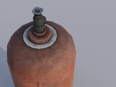 Old rusty gas cylinder Free low-poly 3D model