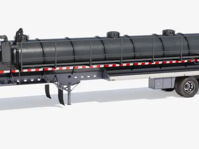 Vacuum Tank Trailer 01 Low-poly 3D model