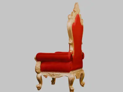 Red and Gold Throne 3D Model Low-poly 3D model