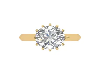 Oval Solitaire Ring 3D print model 19